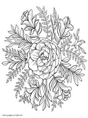 Flower Adult Coloring Book Pages