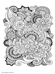Complex Flower Coloring Pages Free