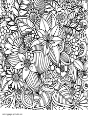 Laborious Flower Coloring Page For Adult