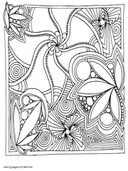 Abstract Flowers Coloring Pages For Adults