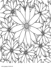 Printable Detailed Flower Coloring Pages