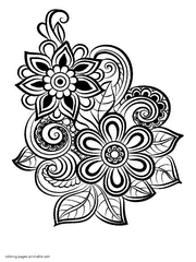 Cute Coloring Pages Of Flowers For Adults Free