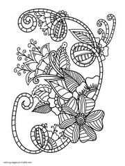 Printable Garden Flowers Coloring Book For Kids And Adults
