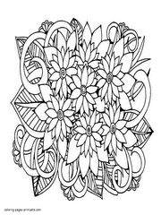 flower coloring pages for adults coloring pages