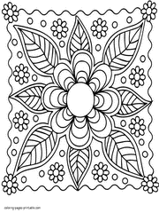 Flower Printable Colouring Page For Adults