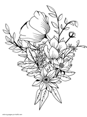 130 Flower Coloring Pages For Adults Free