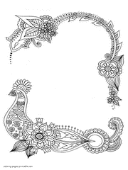Flower Greeting Card Coloring Page To Print