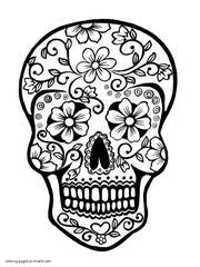 Sugar Skull Coloring Pages For Adults