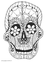 Sugar Skull Printable Coloring Book