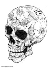 Adult Coloring Skulls Printable