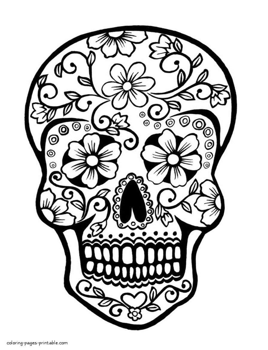 Sugar Skull Coloring Pages    COLORING PAGES PRINTABLE.COM