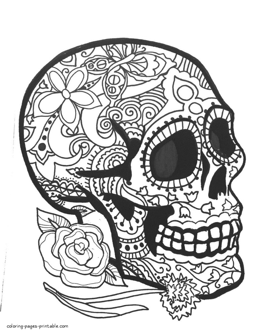 Free Printable Skull Coloring Pages For Adults - FREE PRINTABLE TEMPLATES