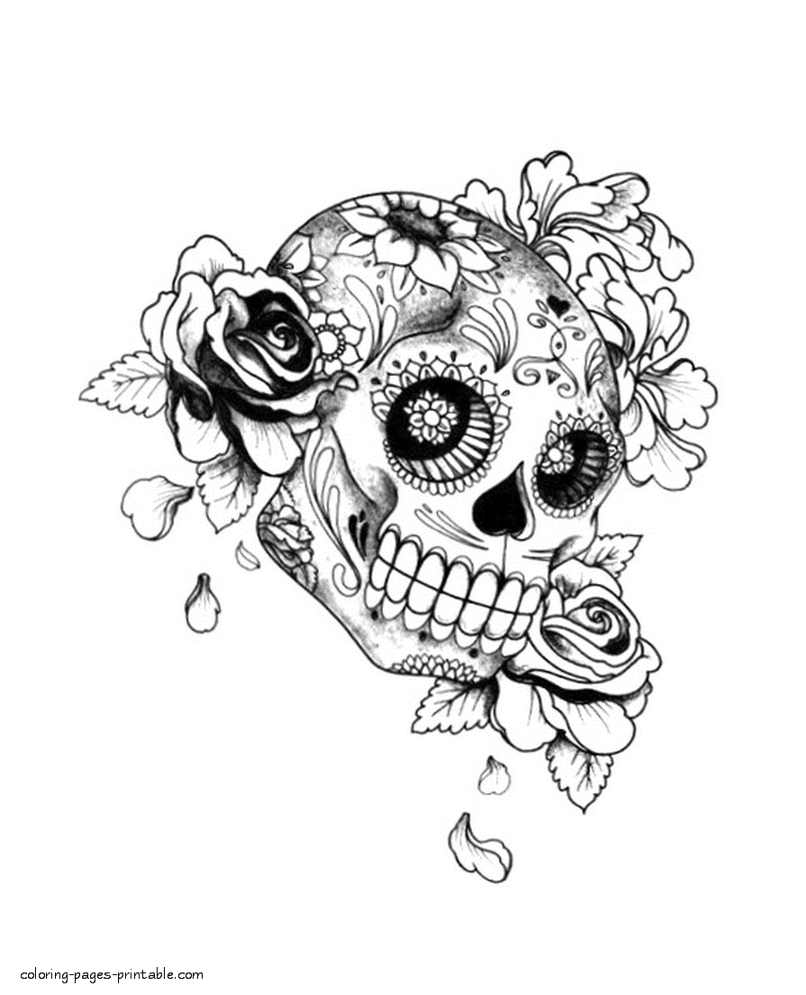Free Printable Skull Coloring Pages For Adults - FREE PRINTABLE TEMPLATES