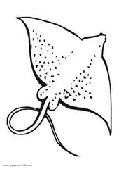 Stingray coloring pages. Animals of deep sea