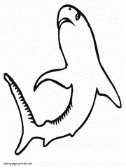 Sea animals colouring pages. Sharks to print