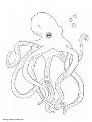 Coloring pages of octopus. Marine animals