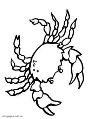 Animals coloring pages for children. Sea crab