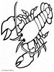 Lobster coloring pages. Animals that live in the sea