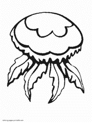 Sea animals for kids. Coloring pages of the jellyfishes