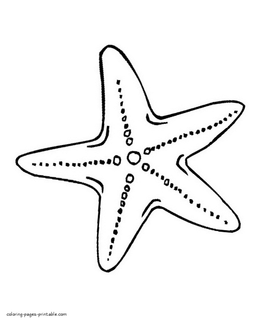 Sea star coloring page to print