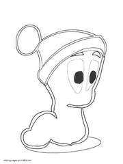 Worm with a hat colouring picture