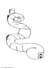 Download Worm Coloring Pages. Free Printable Sheets.
