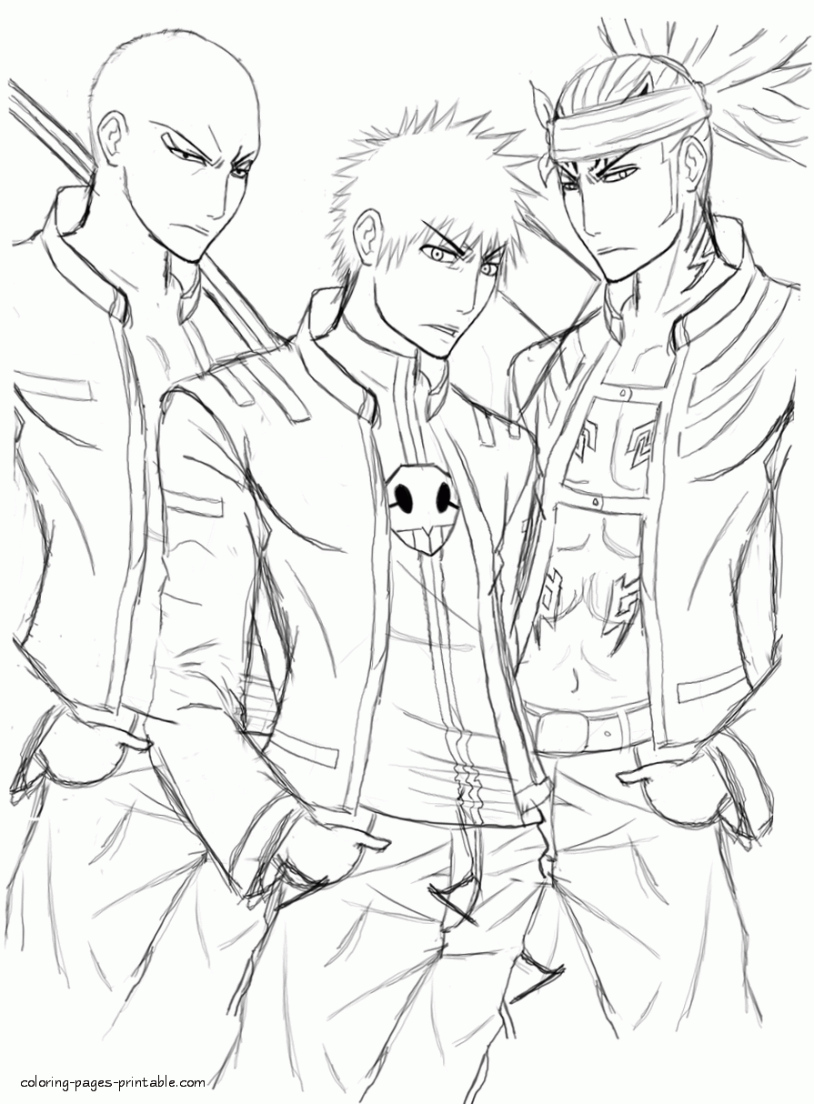 Bleach characters. Coloring page