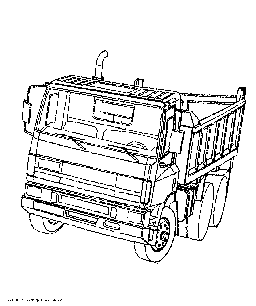 Coloring pages for children dump truck