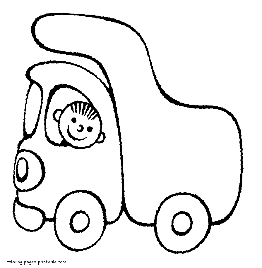 Dump truck coloring page for kindergarteners || COLORING-PAGES ...