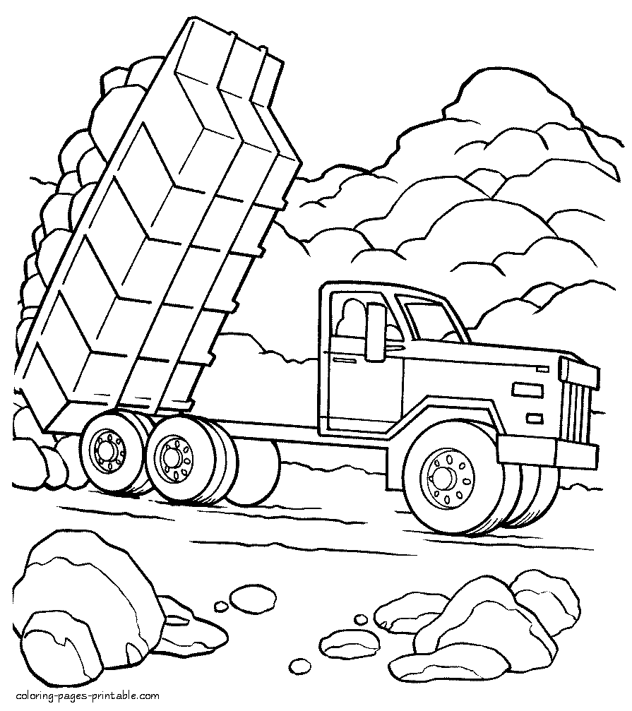 Coloring pages for boys free. Truck dumper