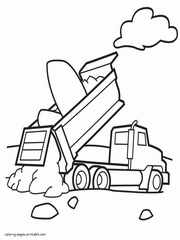 Dump truck coloring pages printable for kids
