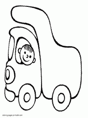 Dump truck coloring page for kindergarteners and toddlers