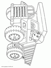 Toy dump truck coloring page for free