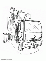 Garbage dump truck coloring page