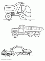 Dump trucks coloring pages for boys