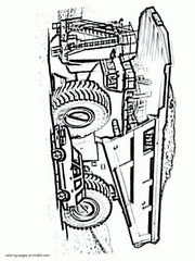 Caterpillar 797F coloring page. Mining dump truck