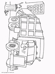 Coloring page of a garbage truck to print