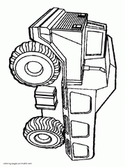 Construction vehicles printable coloring pages. A dump truck