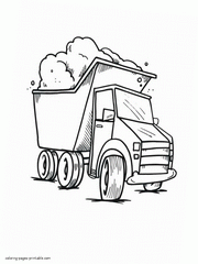 Small dump truck free coloring page