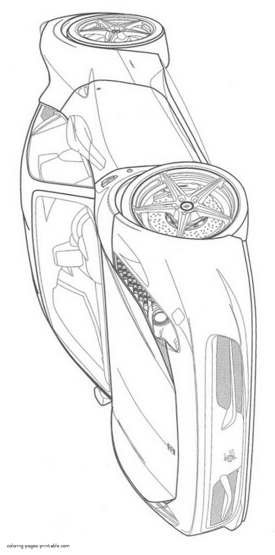 The best sportscars coloring pages. Ferrari printables