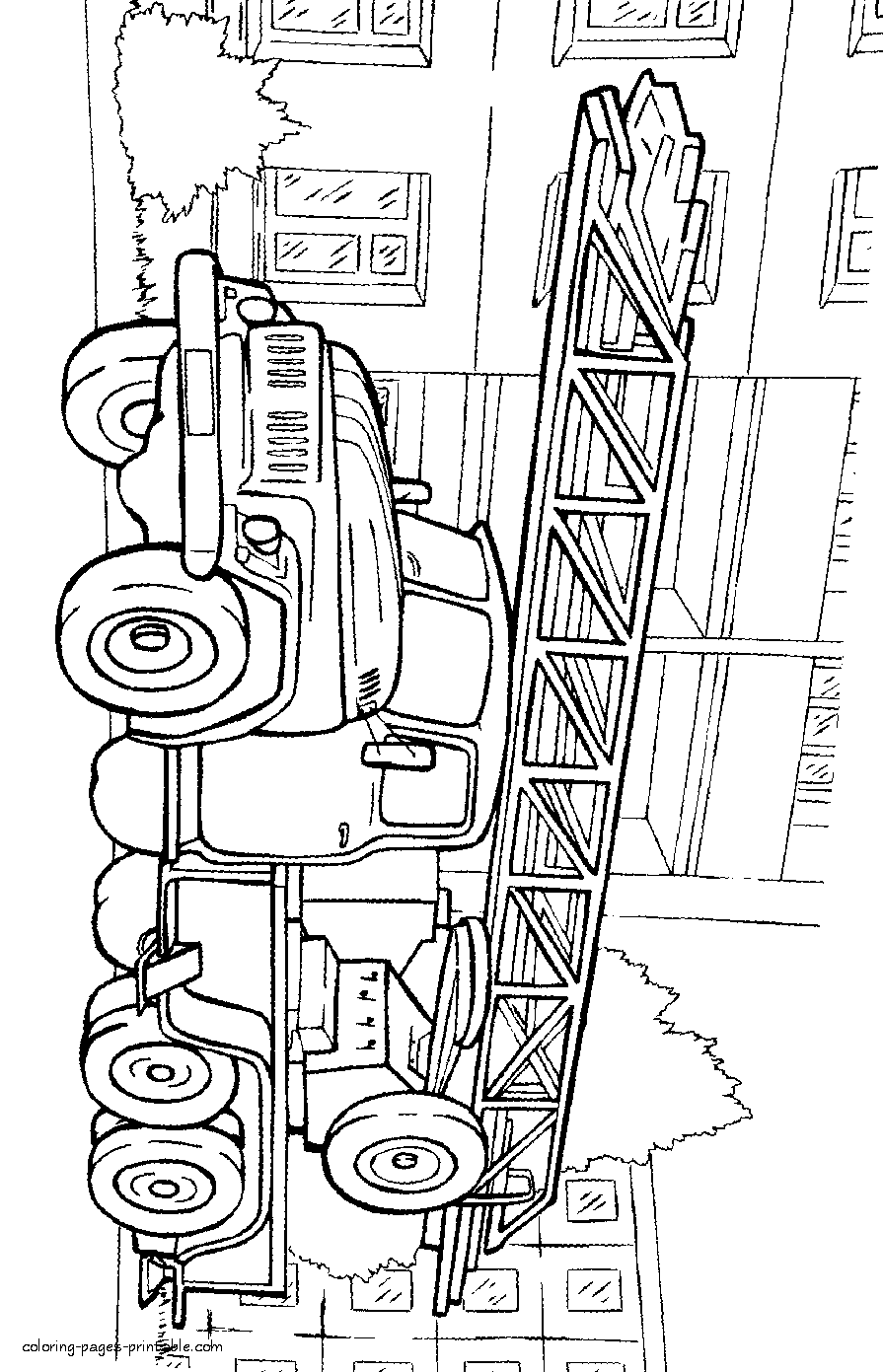 Fire truck coloring pages. Made in USSR