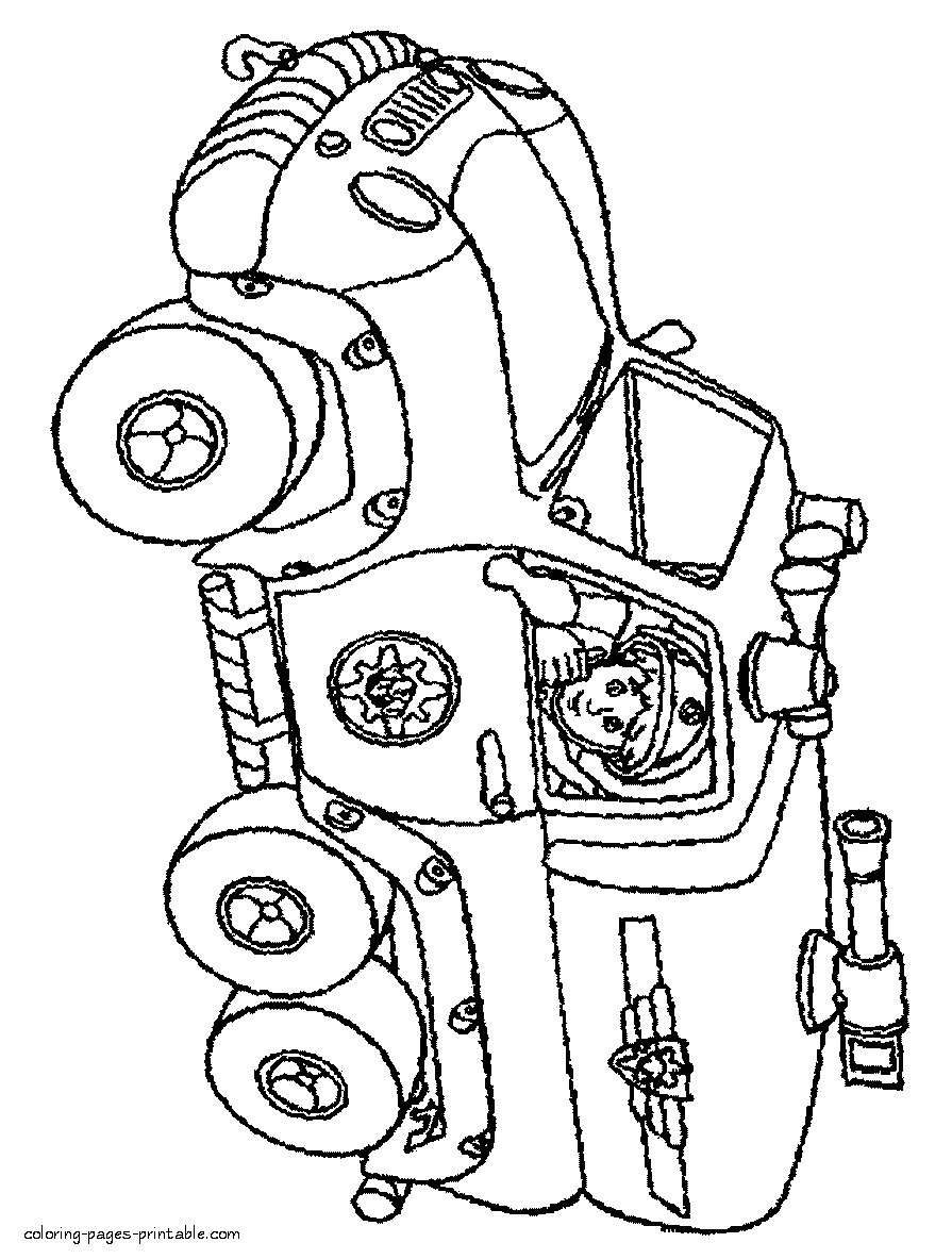 Toys coloring pages for boys. Fire trucks