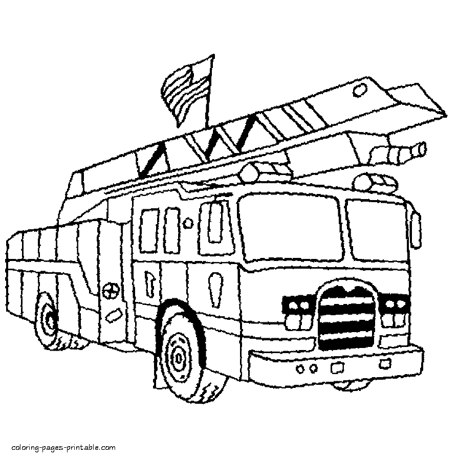 USA fire truck coloring page COLORING PAGES PRINTABLE COM