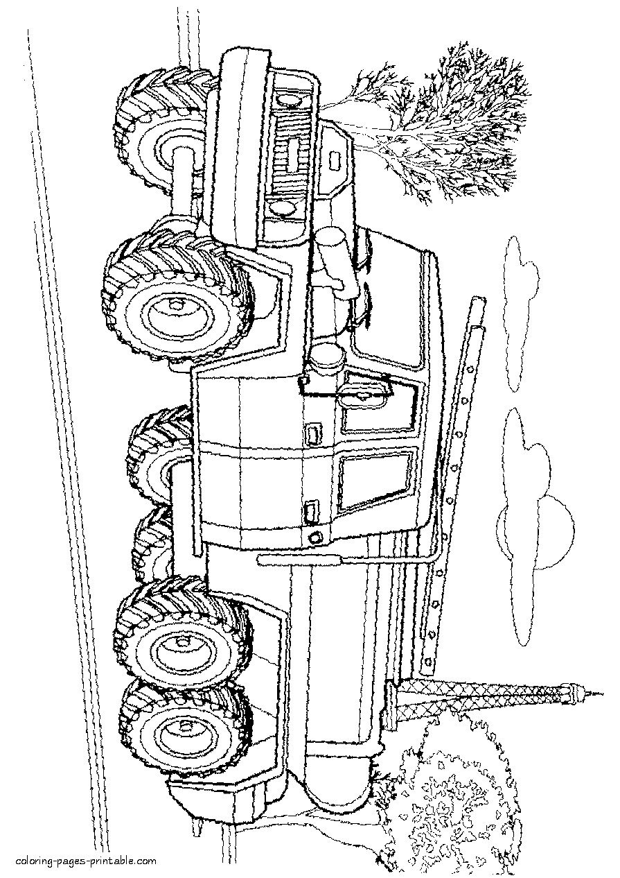ACMAT fire truck printable colouring page