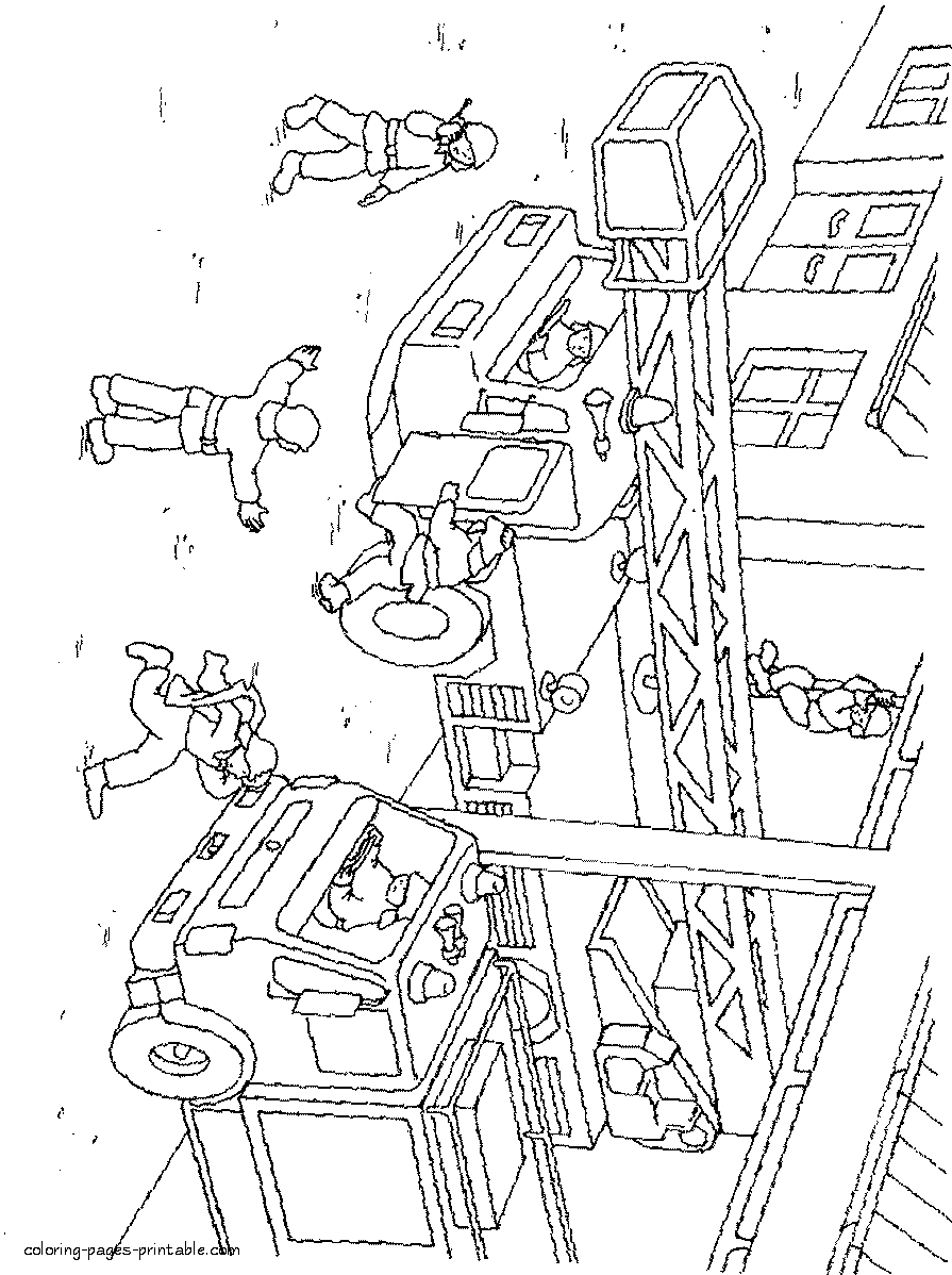Fire station coloring pages for children