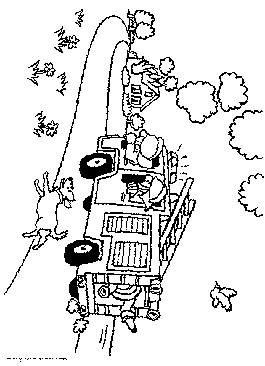 Fire truck printable coloring pages free