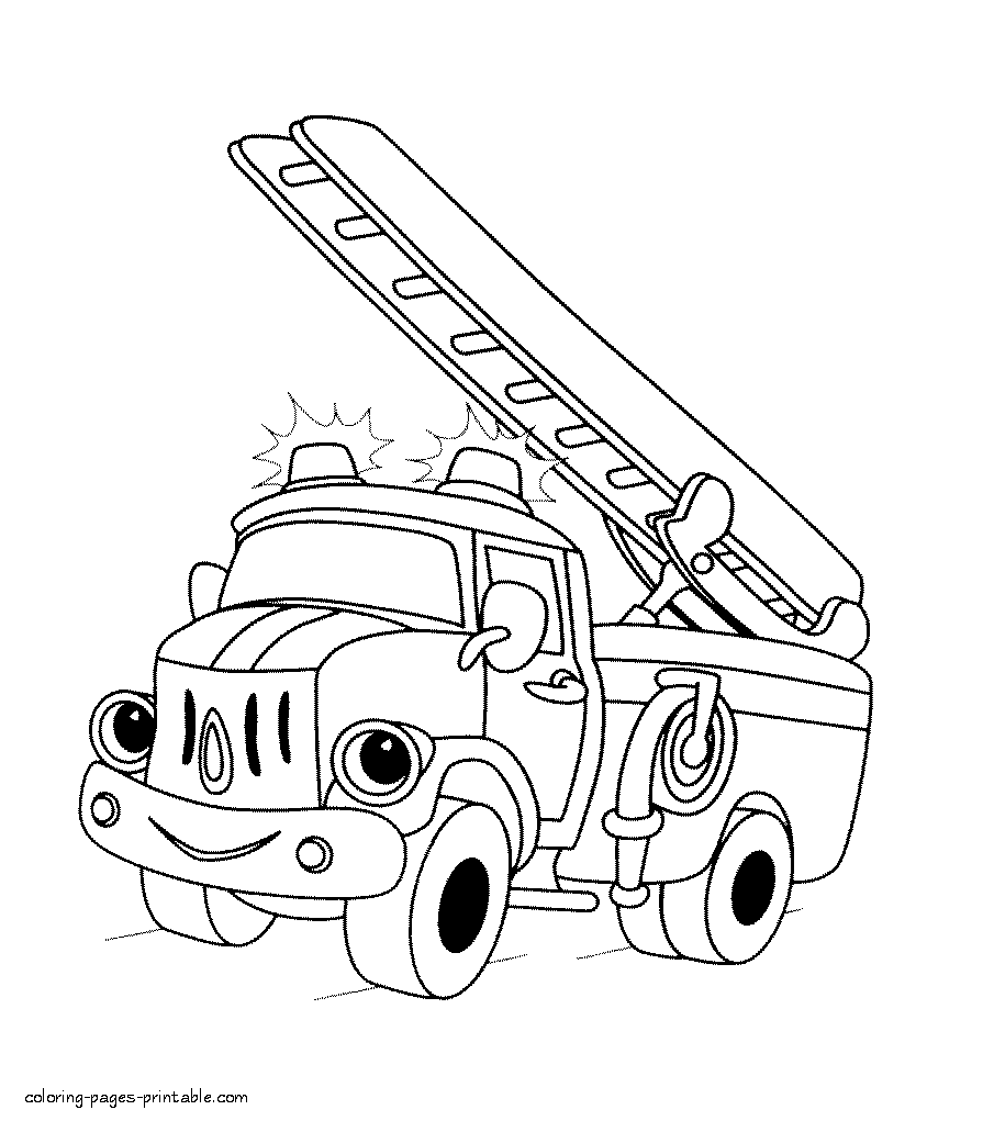 Fire truck toy printable coloring pages