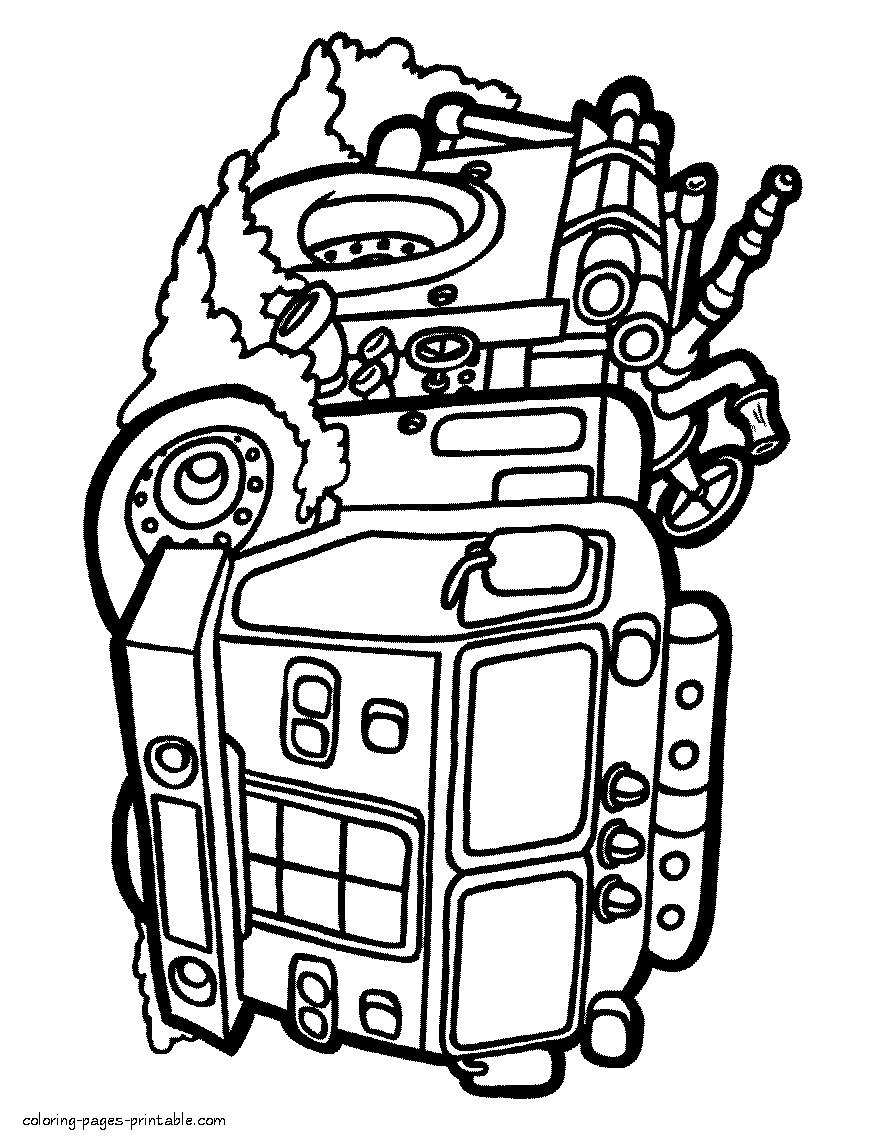 Free printable fire truck coloring pages for kid boys