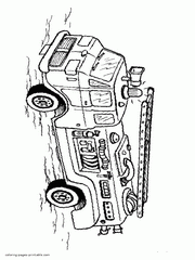 Coloring pages fire truck for free
