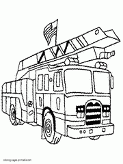 USA fire truck coloring page to print